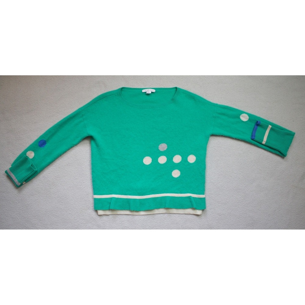 Duffy 100% Cashmere Teal Green Women's‎ Medium Sweater Long Sleeve